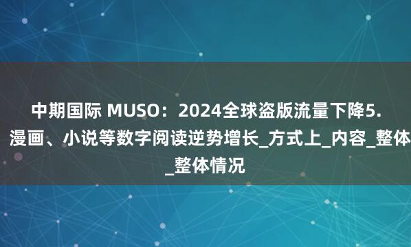 中期国际 MUSO：2024全球盗版流量下降5.7%，漫画、小说等数字阅读逆势增长_方式上_内容_整体情况