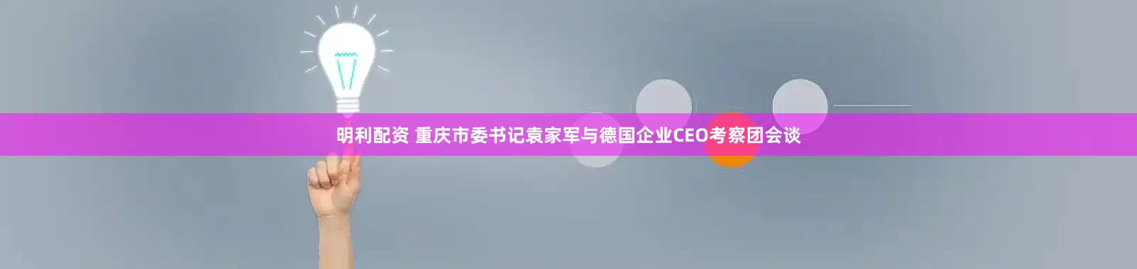 明利配资 重庆市委书记袁家军与德国企业CEO考察团会谈